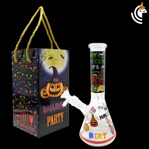 10" "Trick Or Treat Yourself" Halloween Theme Beaker Water Pipe - A [MB1434]